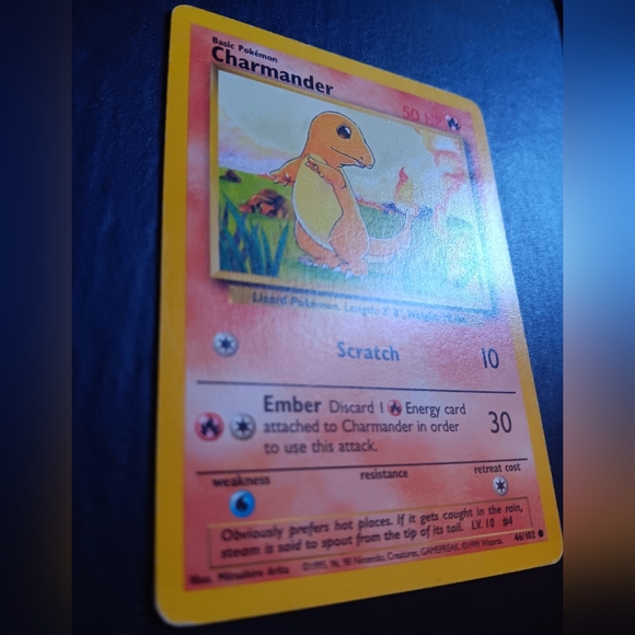 Charmander Pokemon Card - Base Set - NO. 46/102 Common Non-Holo - Picture 4 of 10